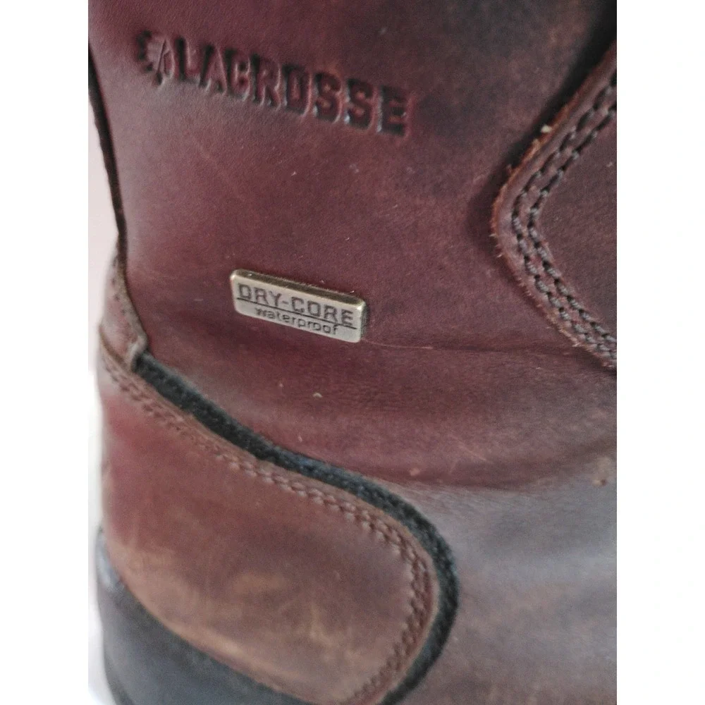 Lacrosse Quad Comfort Dry Core Waterproof BROWN Construction 483005 Boots Men 11